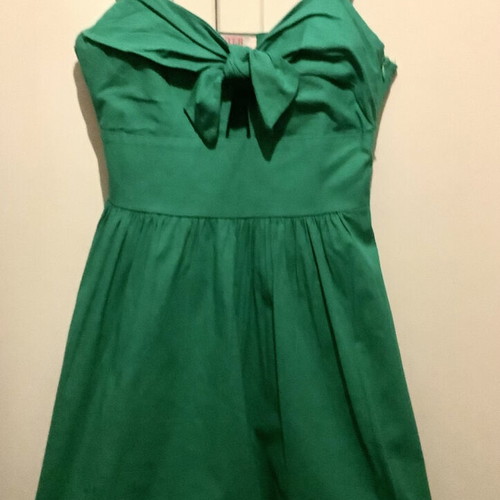 Midi dress cocktail style green cotton size XS/S like new