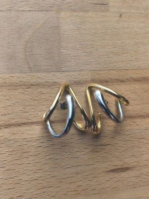 Two-Tone Stainless Steel Earrings like new, gold and silver