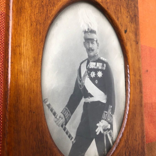 Konstantinos I photograph in old wooden frame used