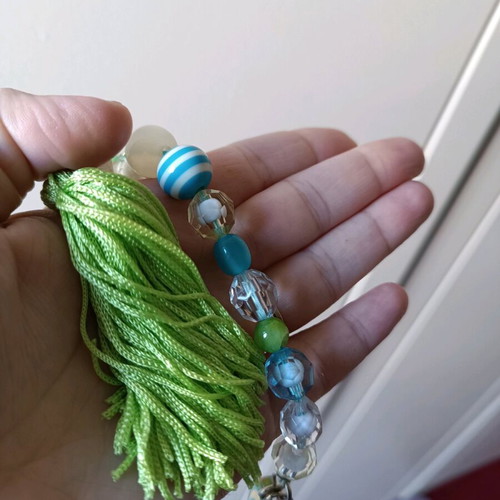 Handmade lucky charm for newborn baby new in green shades