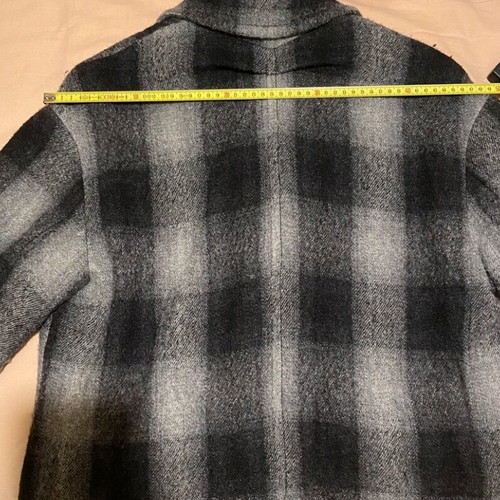 Mandeco Zara coat used black grey checkered wool oversized XS