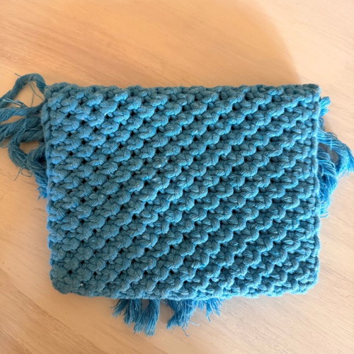 Handmade knitted handbag new, blue