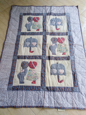 Children's cotton quilt with patchwork 0.95x1.35