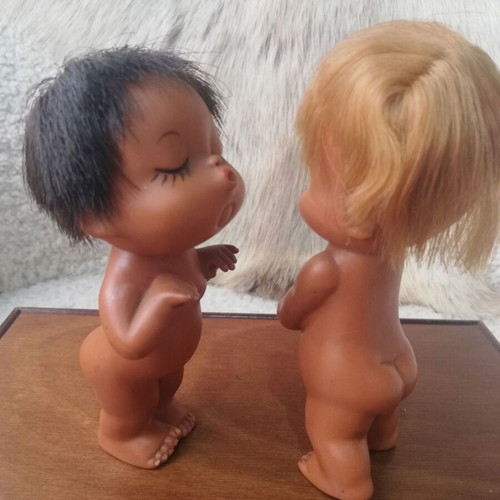 Vintage Moody Cuties dolls used, rare pair from Sekiguchi