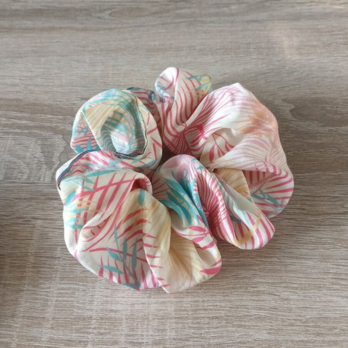 Scrunchies set of 3, one reversible red/blue