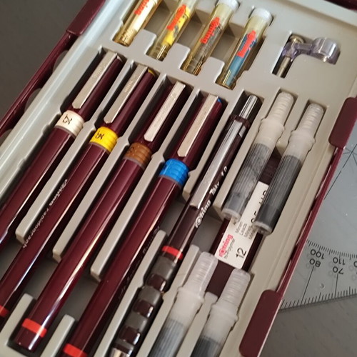 rOtring College Set technical drawing pens new