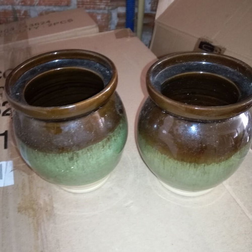 Vintage earthenware vases 50 years old, new, set of 2