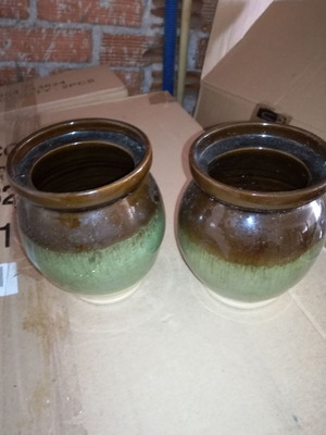 Vintage earthenware vases 50 years old, new, set of 2