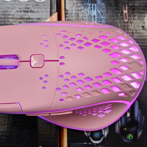 Vegcoo Q15 Wireless Gaming Mouse new, pink with RGB lighting