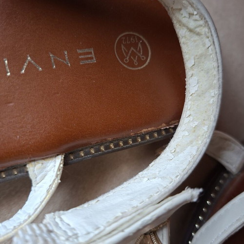 Envie white sandals with gold details, used, size 37