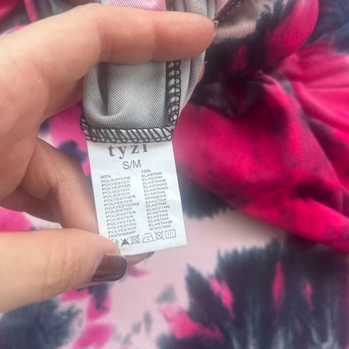 Y2K Tie-Dye Maxi Skirt Fuchsia and Black, Like New, Size M