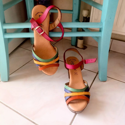 Luxdive women's leather sandals like new, colorful, sizes 37-38