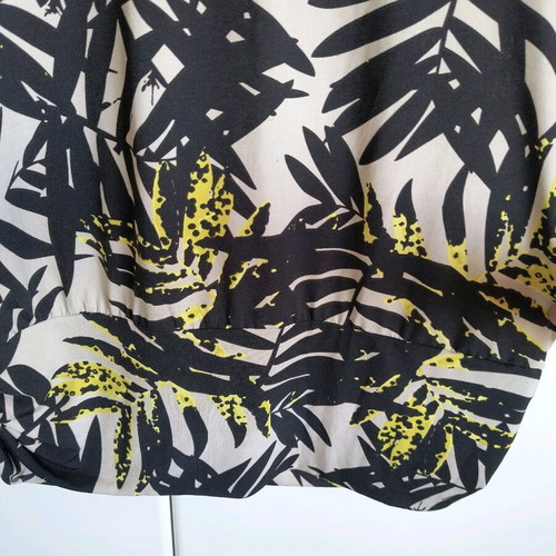 Vintage blouse with basque and disco patterns, new, size L