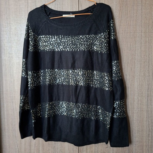 Women's blouse XL black and silver like new