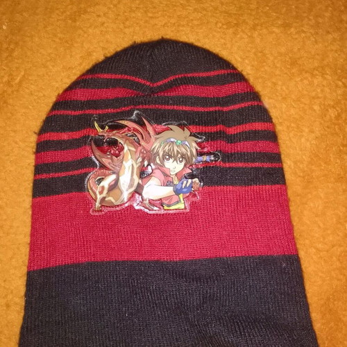Bakugan kids hat like new, one size, red black