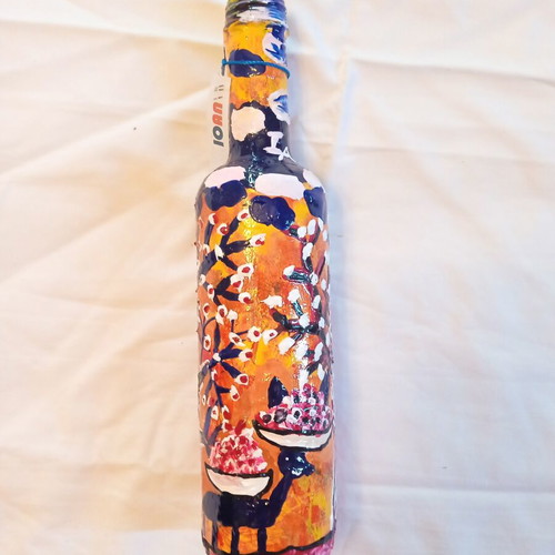 Glass Bottle Summer Time Ioanart handmade, new