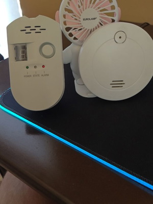 Nedis Smoke and Gas Detectors like new with Eurolamp rechargeable fan