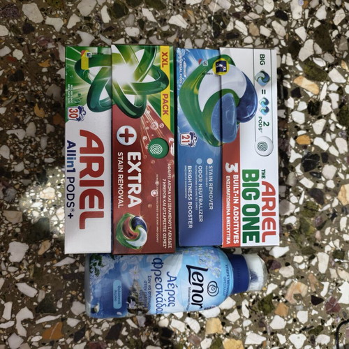 Ariel laundry capsules 2 packs with Lenor fabric softener 700ml