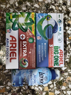 Ariel laundry capsules 2 packs with Lenor fabric softener 700ml