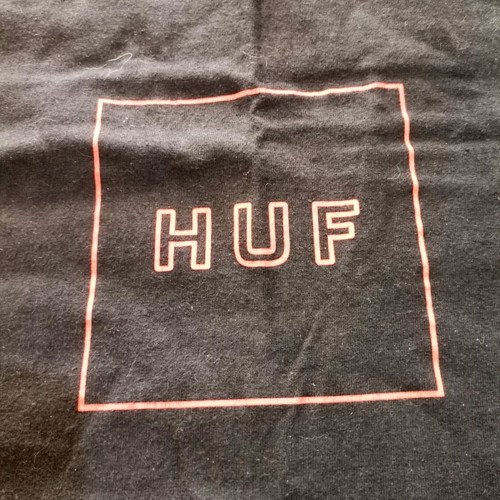 HUF T-shirt Medium like new, black with orange