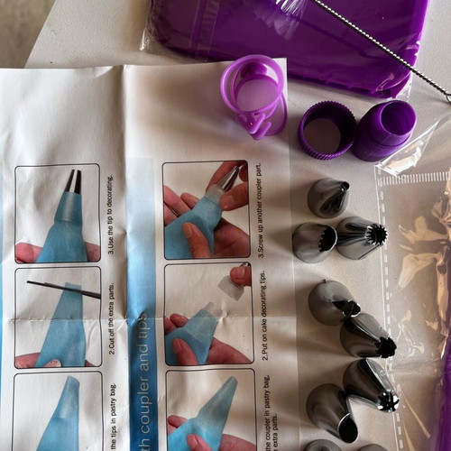 Silicone Cream and Filling Piping Set like new, purple