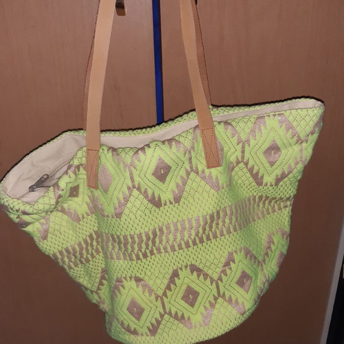 Shoulder bag new with leather straps and embroidered design