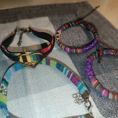 Ethnic bracelets used, pack of 4, multicolor