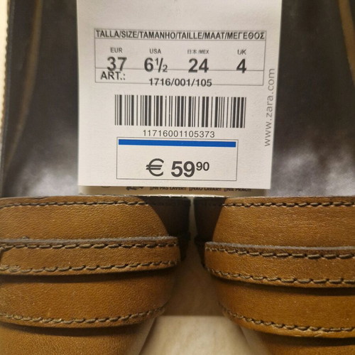Zara leather pumps brown new, size 37, 8 cm heel