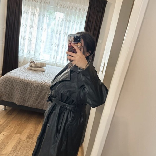 Bershka trench coat new, black, large