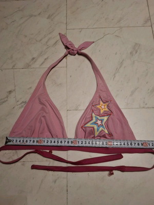 Triangle bikini top pink used, size large