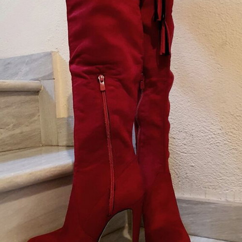Makis Fardoulis tall boots new, wine red size 36