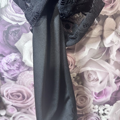 Black lace flared pants size 158/164 like new, floral design