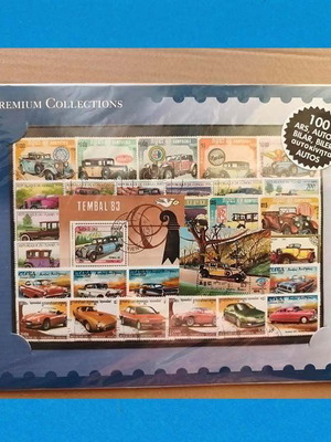 Thematic stamp collection used, 100 different cars worldwide