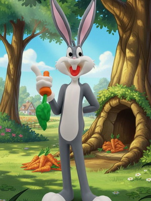 Bugs Bunny figure 3D printed handmade, like new condition