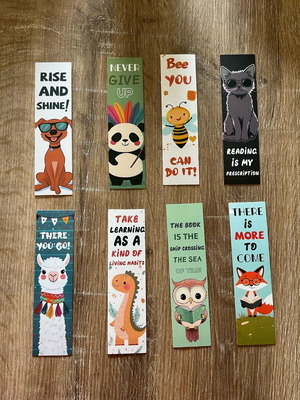 Bookmarks with animals new, set of 8 pieces