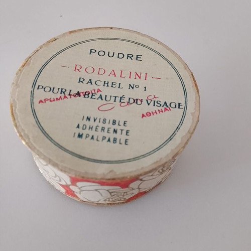 Vintage Greek collectible face powder box like new, full