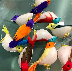 10 Πασχαλινά διακοσμητικά πουλάκια για στολισμό. Easter decorative birds for decoration