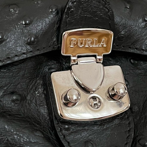 Furla handbag black and silver like new