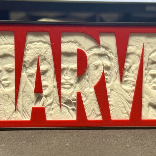 Lightbox Marvel 3D print with heroes, like new