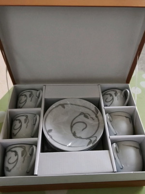 Set of 6 Porcelain Coffee Cups New