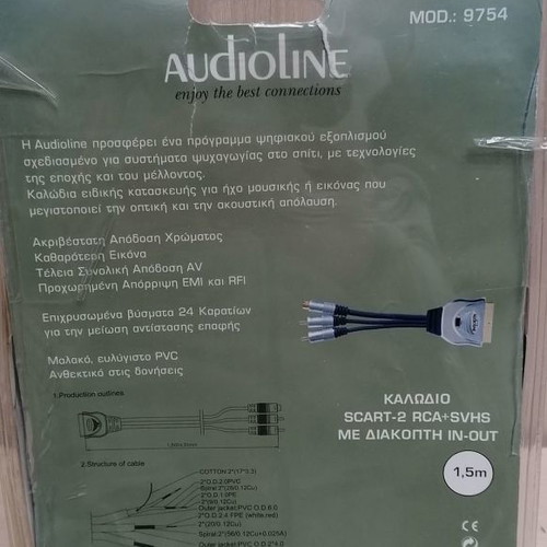 Scart-2RCA+SVHS cable with switch new