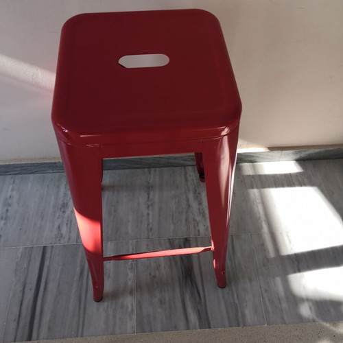 Metal stool with electrostatic paint, set of 3