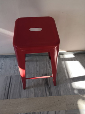 Metal stool with electrostatic paint, set of 3