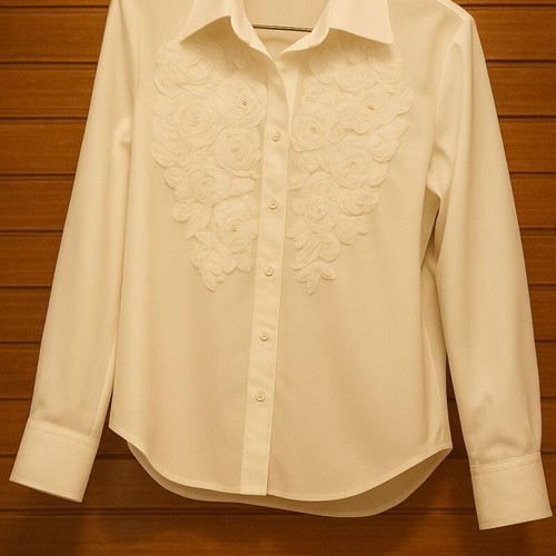 White Carmen long-sleeve shirt like new, size L