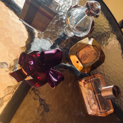 Empty perfume bottles used, branded