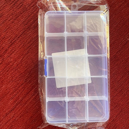 Jewelry storage box new with 15 compartments transparent