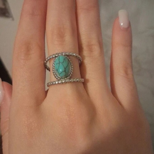 Steel ring with stone new