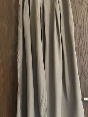 Massimo Dutti women's beige high-waisted pleated wide-leg trousers with belt