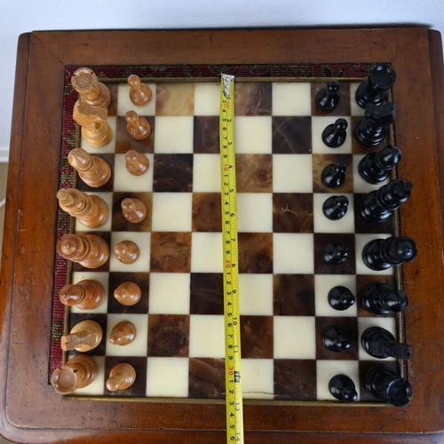Chess set used, complete, 33 cm