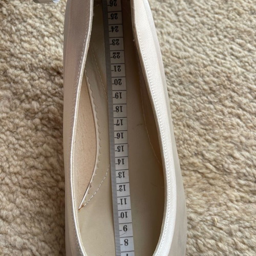 Rainbow Club satin ivory wedding ballerinas used